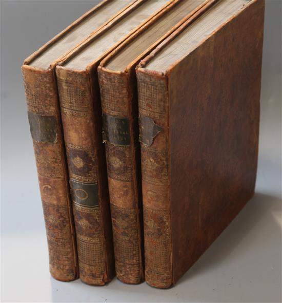 Mayo, Charles - A Compendious View of Universal History, 4 vols, 4to, calf, joints cracked, lacking labels,